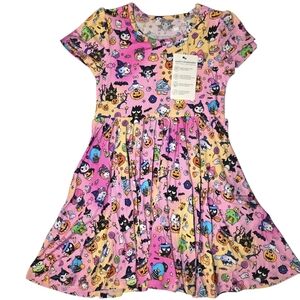 Charlie's Project Girls Short Sleeve Twirl Dress Kitty Treats 4T NWT